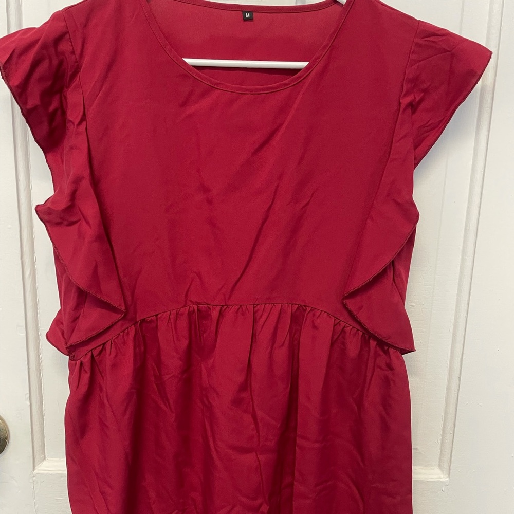 Red flowy dress